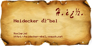 Heidecker Ábel névjegykártya